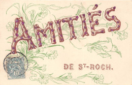 28-SAINT-ROCH- AMITIES DE SAINT-ROCH - CARTE A PAILLETTES - Other & Unclassified