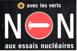 Autocollant Avec Les Verts NON Aux Essais Nucléaires - Pubblicitari