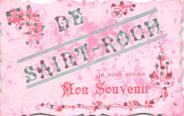 28-SAINT-ROCH- DE SAINT-ROCH JE VOUS ENVOIE MON SOUVENIR - CARTE A PAILLETTES - Other & Unclassified