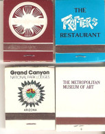 ALLUMETTES Usa ETATS UNIS ARIZONA GRAND CANYON NEW-YORK MET CALIFORNIE MAMMOUTH SIERRA NEVADA INN - Matchboxes