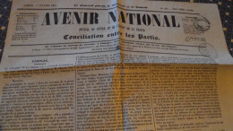 AVENIR NATIONAL Journal Du Centre Et De L'ouest De La France , 1846 N° 202, Limoges - 1800 - 1849