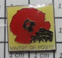 718A  Pin's Pins / Beau Et Rare / THEME : TRANSPORTS / TACHE ROUGE COQUELICOT ? MAITRE DE POSTE - Transports