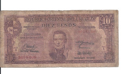 URUGUAY 10 PESOS 1939 VG+ P 37 A - Uruguay