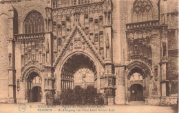 BELGIQUE - Tirlemont - Vue Sur Le Portail De L'église Notre Dame - Vue Générale  - Carte Postale Ancienne - Leuven