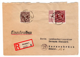 AM-Post: Eingeschriebener Fern-Brief Mit MiF. Mi.-Nr. 27C + 33 - Brieven En Documenten