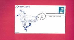 FDC De 2004 Des USA EUAN - Aigrette Neigeuse - Snowy Egret - Gru & Uccelli Trampolieri