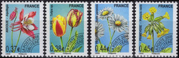FRANCE Préo 253 254 255 256 ** MNH Fleur Tulipe Ancolie Primevère Pâquerette 2008 (CV 12 €) - 1989-2008