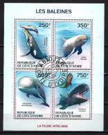 Animaux Baleines Côte D'Ivoire 2014 (209) Yvert N° 1354 à 1357 Oblitérés Used - Ballenas