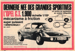 Opel GT 1900, Mécanisme à Friction. Meccano. Voiture Miniature. Jouet 1969. - Pubblicitari