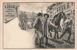 BELGIQUE - Liège - Vue Sur Le Marché Aux Chevaux - Groupes De Gens - Des Marchands - Carte Postale Ancienne - Lüttich