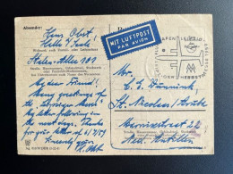 EAST GERMANY DDR 1959 POSTCARD LEIPZIG TO ST. NICOLAAS ARUBA 31-08-1959 OOST DUITSLAND DEUTSCHLAND LEIPZIGER MESSE - Cartes Postales - Oblitérées