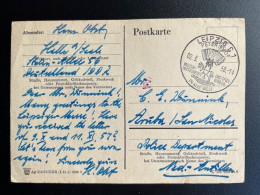 EAST GERMANY DDR 1958 POSTCARD LEIPZIG TO ST. NICOLAAS ARUBA 02-03-1958 OOST DUITSLAND DEUTSCHLAND LEIPZIGER MESSE - Cartoline - Usati