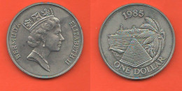 Bermuda 1 One Dollar 1985 Nickel © 6 Queen Elizabeth British Territory - Bermudas