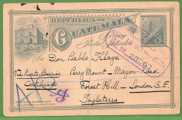 P0942 - GUATEMALA - POSTAL HISTORY -  STATIONERY H & G # 3 Registered To GB 1910 - Guatemala