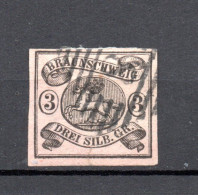 Braunschweig 1853 Freimarke 8A Wappen 3 Silb.Groschen Gebraucht - Brunswick