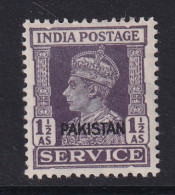 Pakistan: 1947   Official - KGVI 'Pakistan' OVPT    SG O5    1½a     MH - Pakistan