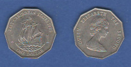 Caraibi 1 One Dollar 1989 Carribean States Nichel Coin Britanniques D'outre-mer C 7 - Territoires Britanniques Des Caraïbes