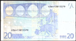 FRANCE * 20 Euros * 26/04/2002 * Etat/Grade TTB/VF * RARE * Tirage (U) E002 F1 - 20 Euro