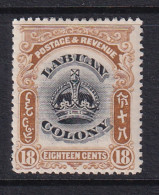 North Borneo - Labuan: 1902/03   Arms Of Company      SG125    18c      MH - North Borneo (...-1963)