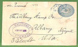 P0961 - GUATEMALA - POSTAL HISTORY -Franking On STATIONERY Cover To The USA 1893 - Guatemala