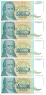 YOUGOSLAVIE 500000 DINARA 1993 XF P 131 ( 5 Billets ) - Yugoslavia