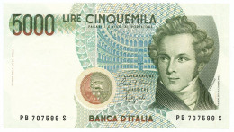 5000 LIRE BANCA D'ITALIA VINCENZO BELLINI LETTERA B 12/01/1988 QFDS - Altri & Non Classificati