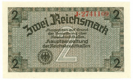 2 REICHSMARK OCCUPAZIONE TEDESCA ITALIA REICHSKREDITKASSEN 1943 FDS - Occupazione Alleata Seconda Guerra Mondiale