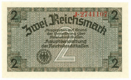 2 REICHSMARK OCCUPAZIONE TEDESCA ITALIA REICHSKREDITKASSEN 1943 FDS - Ocupación Aliados Segunda Guerra Mundial