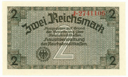 2 REICHSMARK OCCUPAZIONE TEDESCA ITALIA REICHSKREDITKASSEN 1943 FDS - Occupation Alliés Seconde Guerre Mondiale