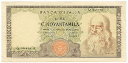 50000 LIRE BANCA D'ITALIA LEONARDO DA VINCI MEDUSA 19/07/1970 BB/BB+ - Altri & Non Classificati