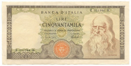 50000 LIRE BANCA D'ITALIA LEONARDO DA VINCI MEDUSA 16/05/1972 SPL- - Andere & Zonder Classificatie