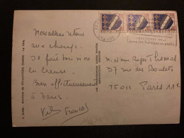 CP TP TROYES 0,10 Bande De 3 OBL.MEC.?-7 1973 23 (CREUSE) - 1941-66 Armoiries Et Blasons