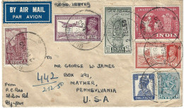 Correo Aéreo Certificado A Estados Unidos 1950 - Cartas & Documentos