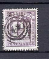 Hamburg 1866 Freimarke 12 II Wappen Gebraucht Danisches Nummernstempel 2 - Hambourg