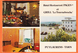 17725 / Peu Commun PUYLAURENS 81-Tarn Hotel Restaurant PAGES Et GRILL LE TOURNEBROCHE Multivues Cppub 1970s - Puylaurens