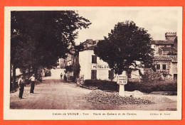 17714 / Peu Commun Entrée De VAOUR 81-Tarn Hotel Et Café Route De CAHORS à CORDES 1930s Edition AUREL Cliché SERVEL - Vaour