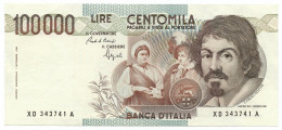 100000 LIRE CARAVAGGIO I TIPO SERIE SOSTITUTIVA XD-A 25/01/1993 SPL/SPL+ - Other & Unclassified