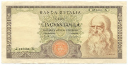 50000 LIRE BANCA D'ITALIA LEONARDO DA VINCI MEDUSA 19/07/1970 BB+ - Other & Unclassified