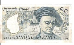 FRANCE 50 FRANCS 1989 VF P 152 D - 50 F 1976-1992 ''Quentin De La Tour''