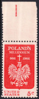 !a! USA Sc# 1313 MNH SINGLE W/ Top Margin (a3) - Polish Millenium - Nuovi