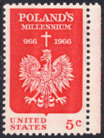 !a! USA Sc# 1313 MNH SINGLE W/ Right Margin - Polish Millenium - Nuovi