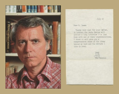 Don DeLillo - American Novelist - Rare Authentic Signed Letter + Photo - 1993 - Schrijvers