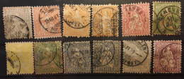SUISSE 1862 - 1878, Déesse Assise,12 Timbres Yvert 33,37 X3,38,39,44,45,46 X2,47,48 O BTB Cote 285 Euros - Used Stamps