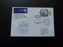 Lettre Premier Vol First Flight Cover Auckland To Frankfurt Airbus A350 Lufthansa Cathay Pacific 2017 - Briefe U. Dokumente