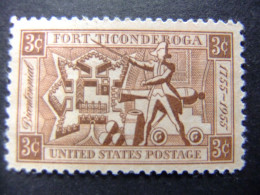 ESTADOS UNIDOS / ETATS-UNIS D'AMERIQUE 1955 / 2 CENT. FUERTE TICONDEROGA YVERT 607 ** MNH - Nuevos