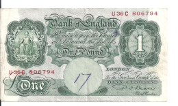 ROYAUME-UNI 1 POUND ND1949 VF P 369 B - 1 Pond