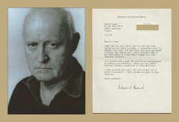 Edward Bond (1934-2024) - English Playwright - Authentic Signed Letter + Photo - 1994 - Writers