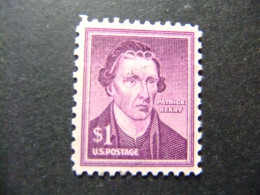 ESTADOS UNIDOS / ETATS-UNIS D'AMERIQUE 1955 / PATRICK HENRY YVERT 605 (*) Sin Goma - Neufs