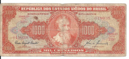 BRESIL 1000 CRUZEIROS ND1963 VG+ P 181 - Brasil