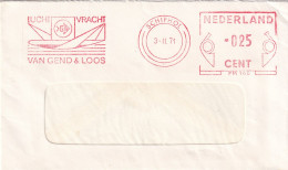 Envelop 3 Feb 1971 Schiphol Rood Frankering Van Gend En Loos - Poststempels/ Marcofilie